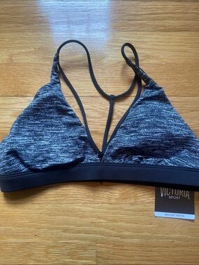 NWT New with Tags Victoria Sport Victorias Secret Marled Gray Black Sports Bra